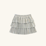 Ruffle Skirt in Silver Metallic