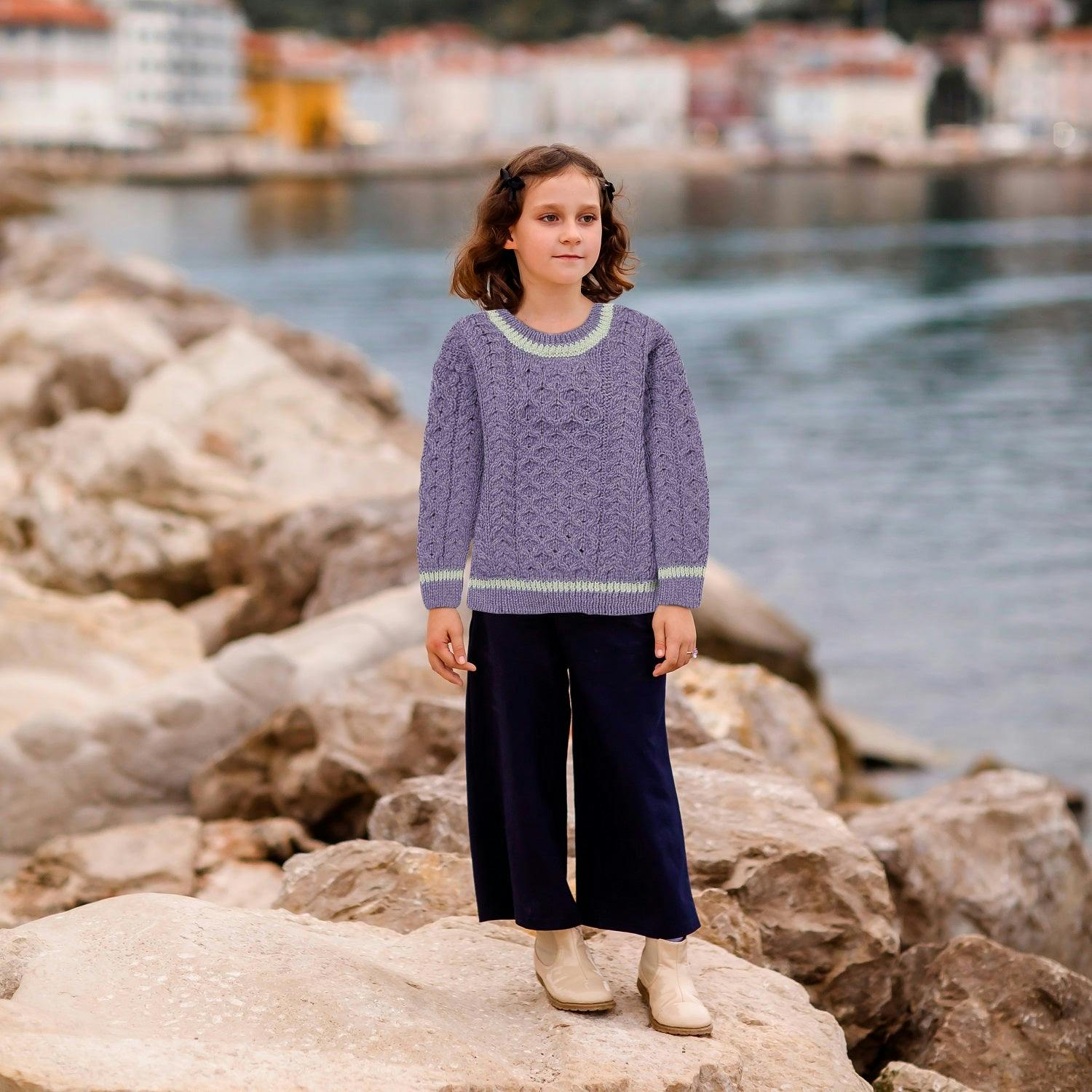 London Days Merino Children's Sweater - Amethyst