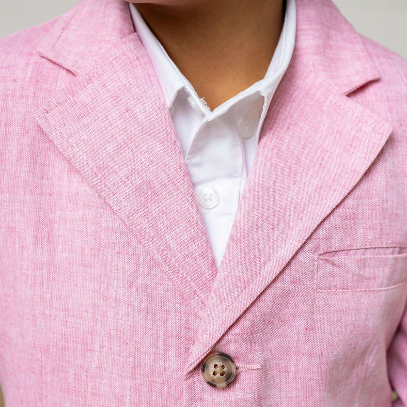 Linen Suit Jacket, Pink