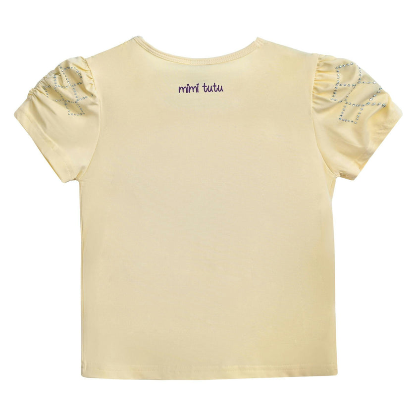 Yellow Flowers Applique T-Shirt