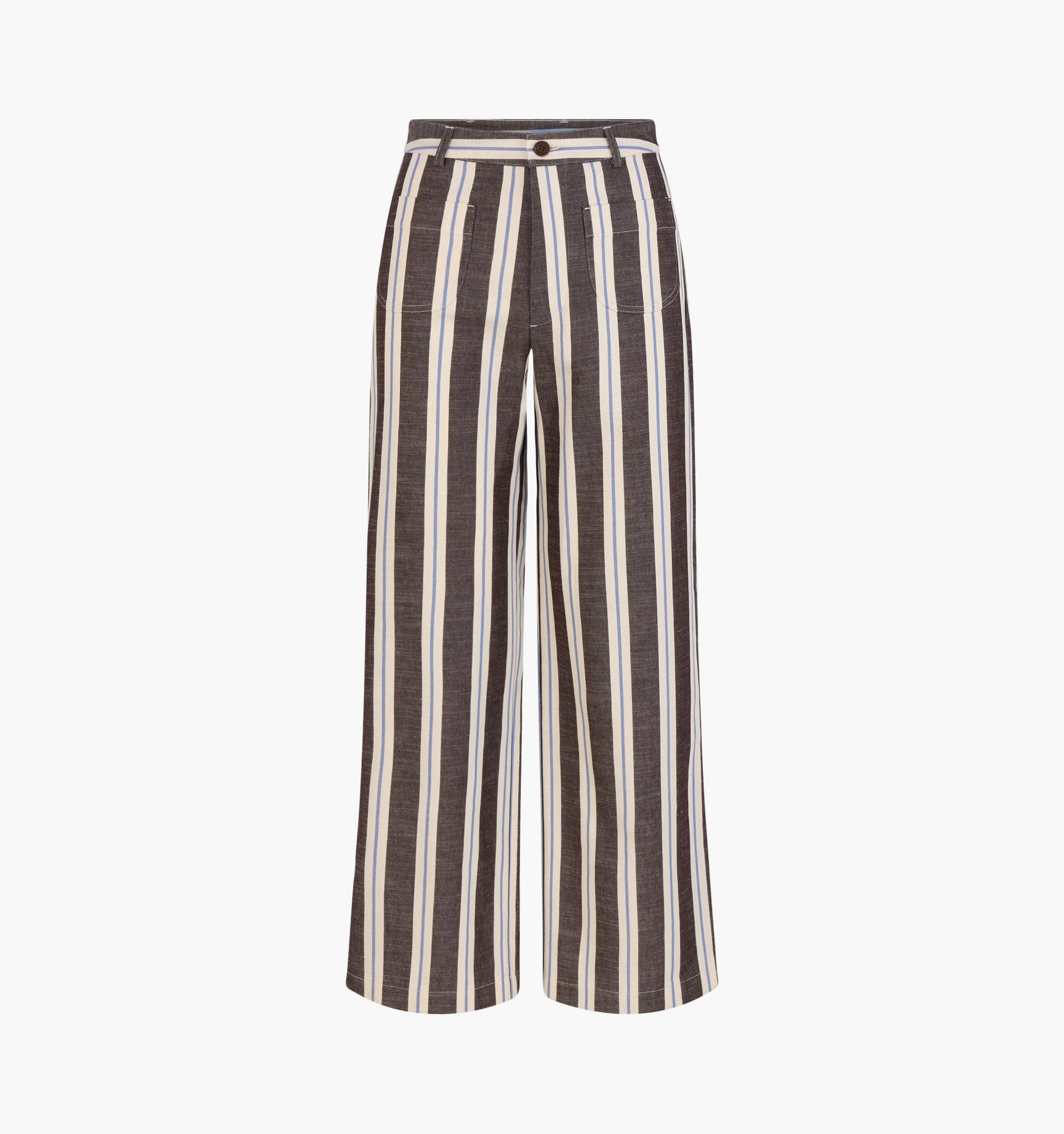 The Mindy Pant -  Coln Ticking Stripe Chocolate