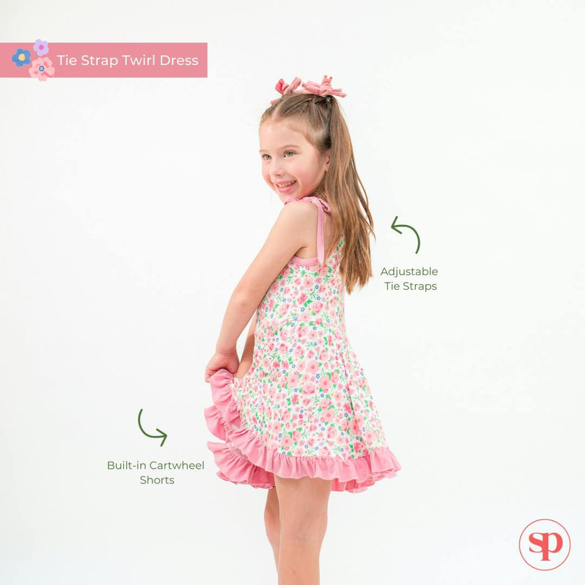 Ditzy Floral Tie Strap Twirl Dress