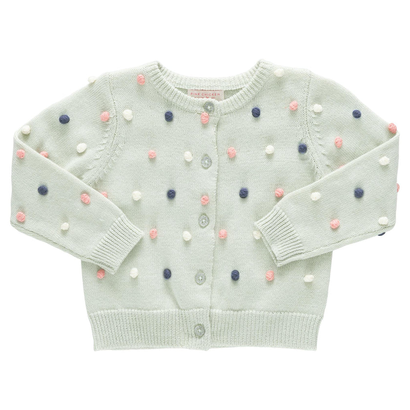 Girls Pom Pom Maude Sweater - Light Green