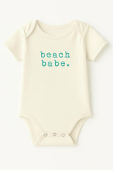 Beach Babe Seafoam Organic Cotton Baby Bodysuit Short Sleeve