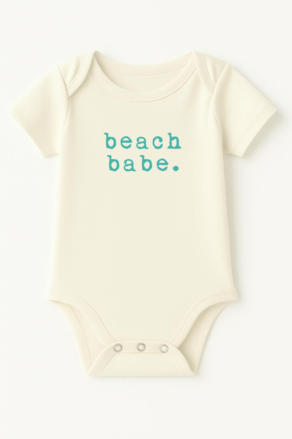 Beach Babe Seafoam Organic Cotton Baby Bodysuit Short Sleeve