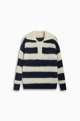 Ellie Woman Polo Black Iris Stripe