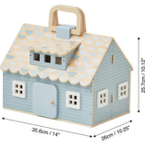 Quaint Little Cottage Portable Dollhouse - Powder Blue/Wood