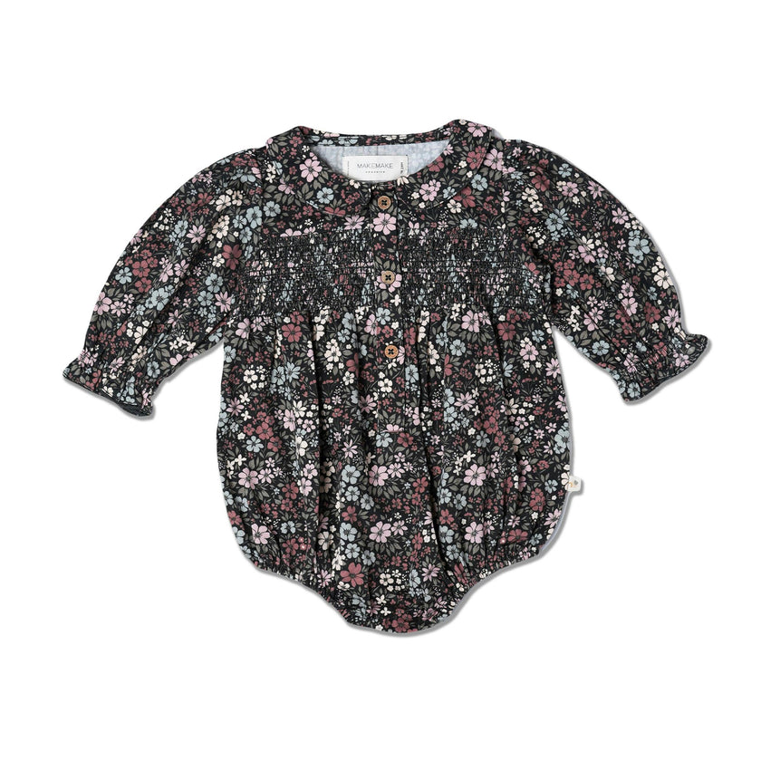 Organic Smocked Bubble Romper