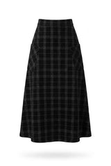 Plaid Corduroy Pocket Skirt