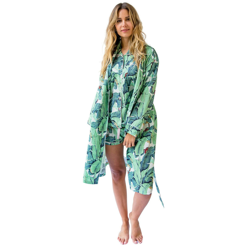 Women's Martinique® Green Banana Leaf Robe