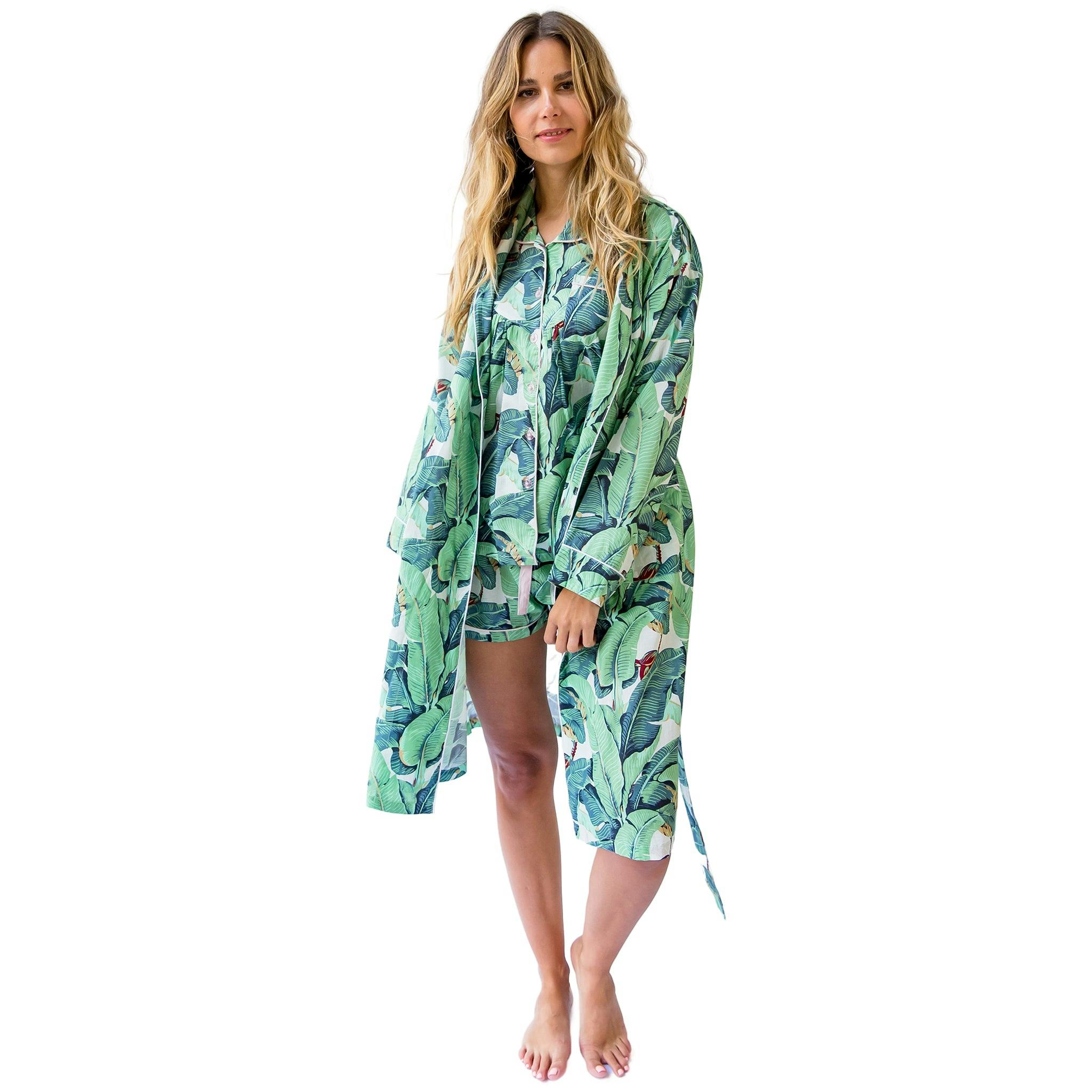 Women's Martinique® Green Banana Leaf Robe