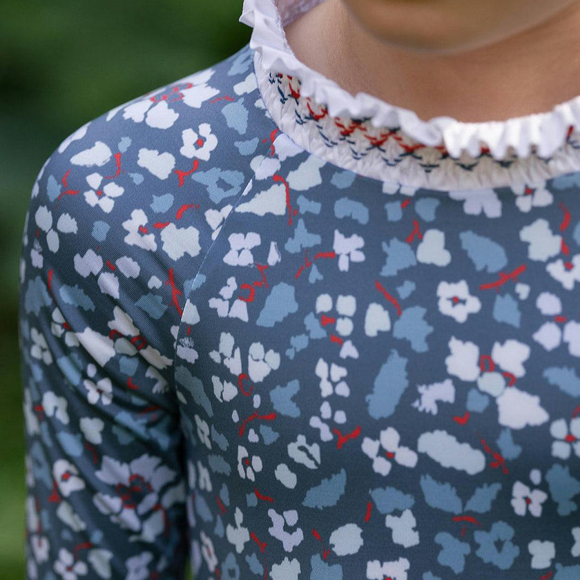 Austen Smocked Suit in Blue Darby