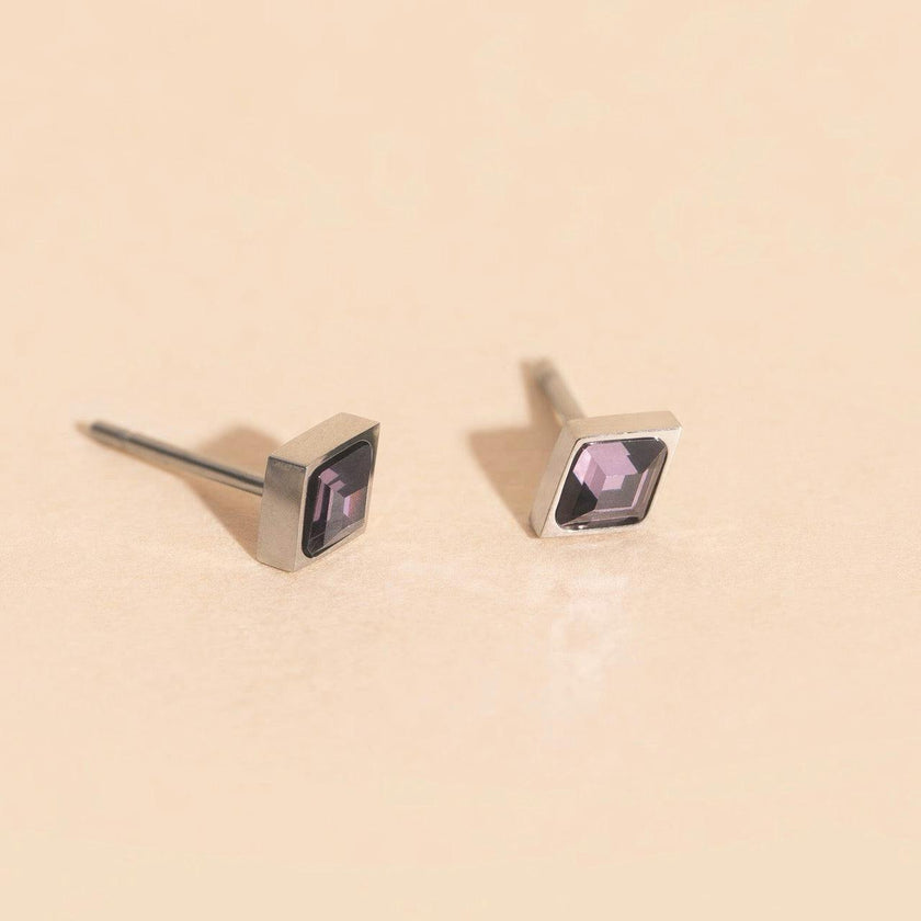 February Birthstone Stud Earrings
