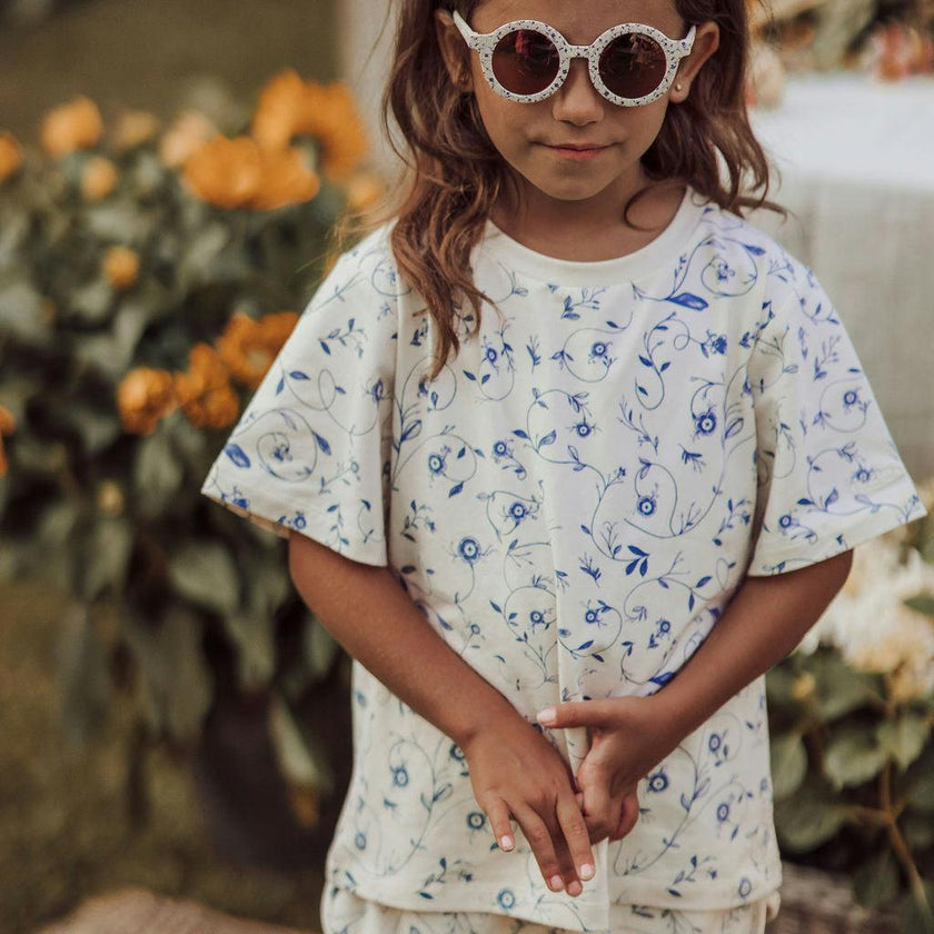 Retro Shorts | Organic Cotton Terry - Scandi Floral