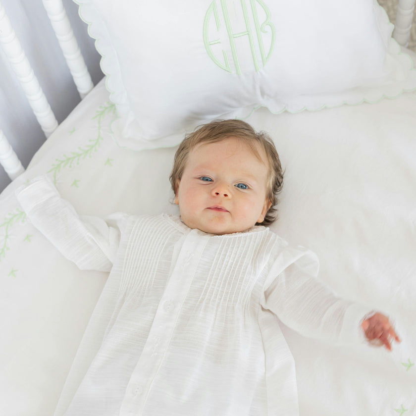 Embroidered Crib Sheet - Meadow