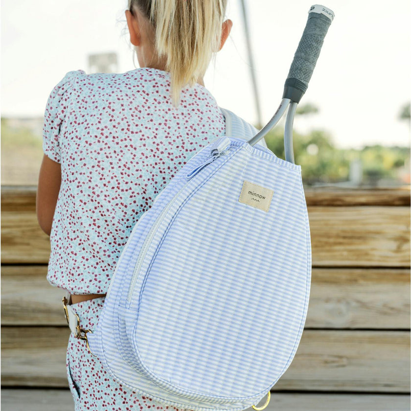 Power Blue Stripe Coated Tennis Bag
