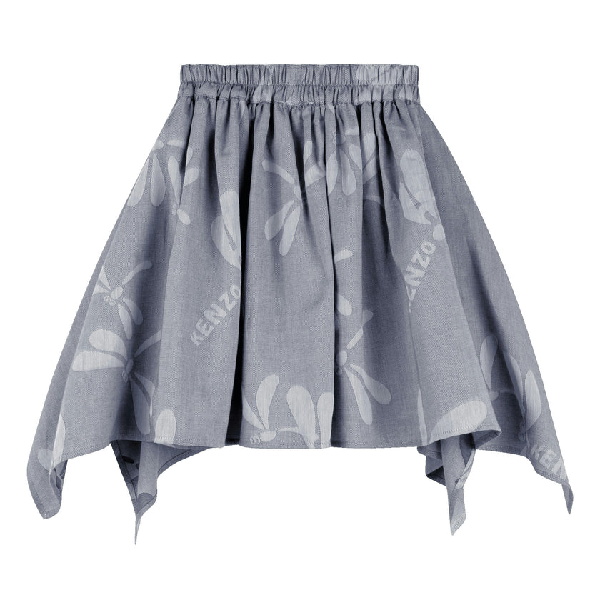Pale Blue Kenzo Asymmetrical Skirt