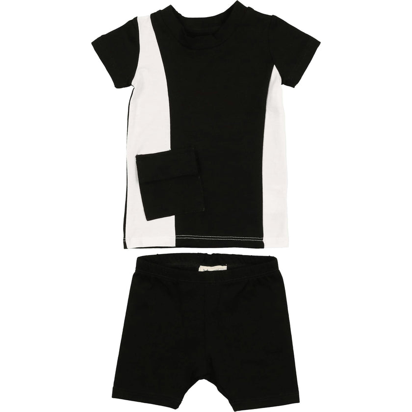 Color-Block Pocket Tee & Short Set