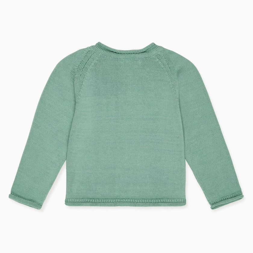Sage Green Eden Cotton Baby Cardigan