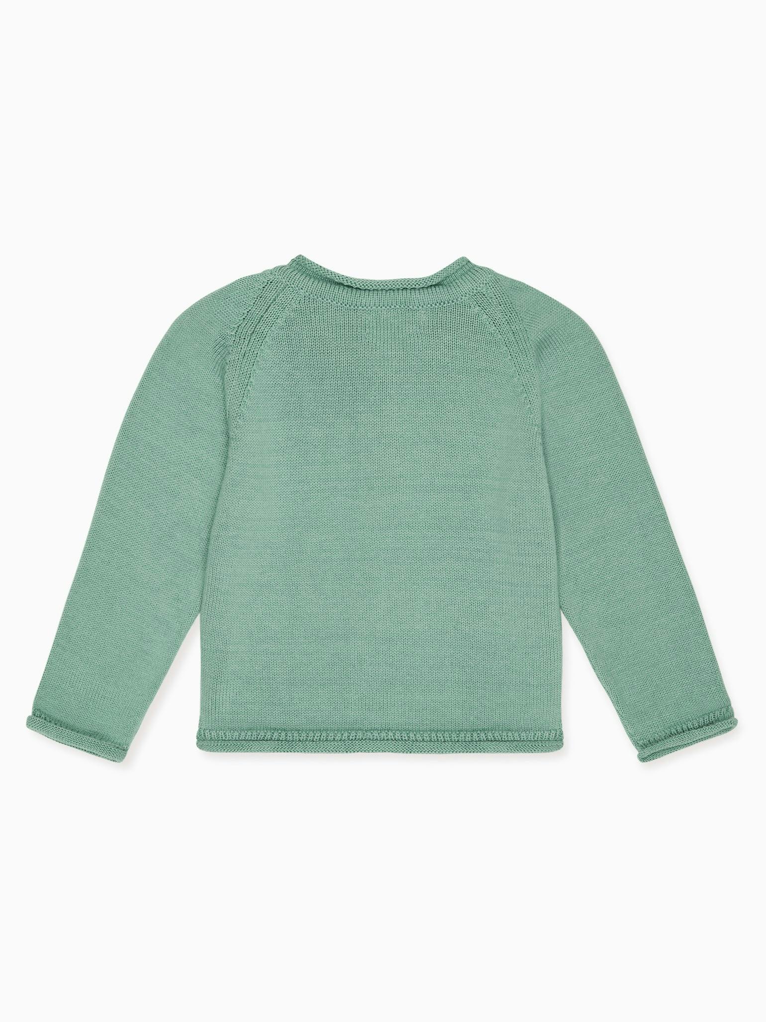 Sage Green Eden Cotton Baby Cardigan
