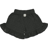 All-Over Spotted Ruffle Hem Gauze Shorts