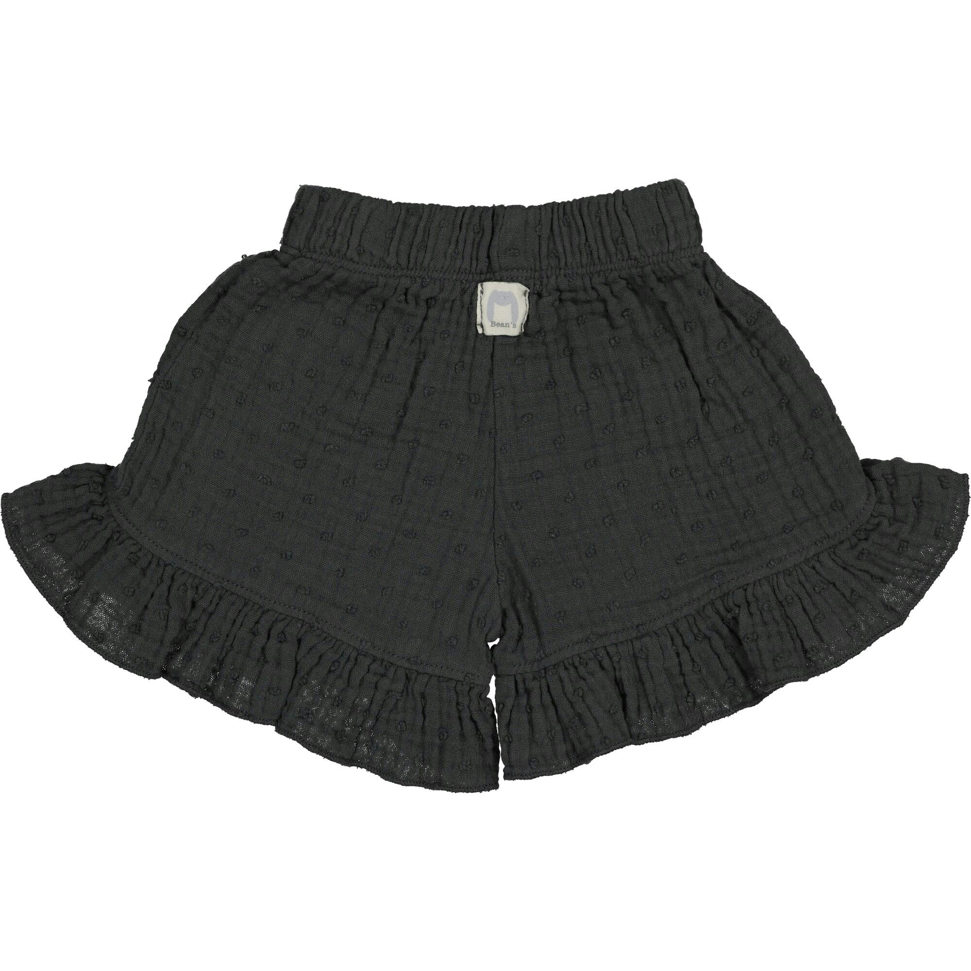 All-Over Spotted Ruffle Hem Gauze Shorts