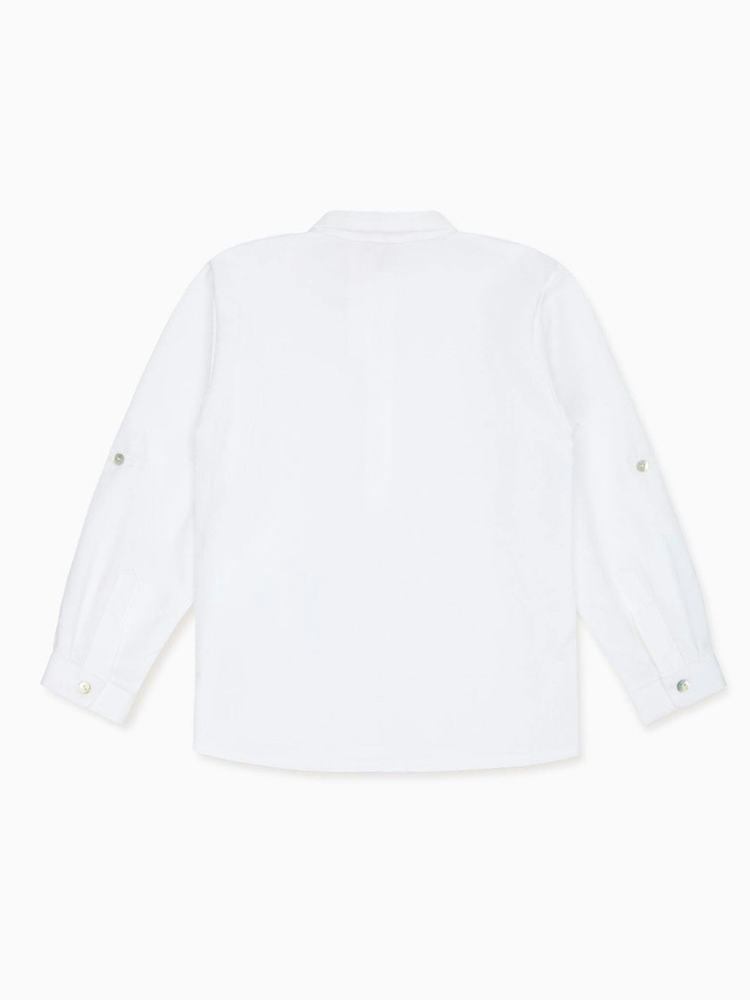 White Gingham Miguel Long Sleeve Boy Shirt