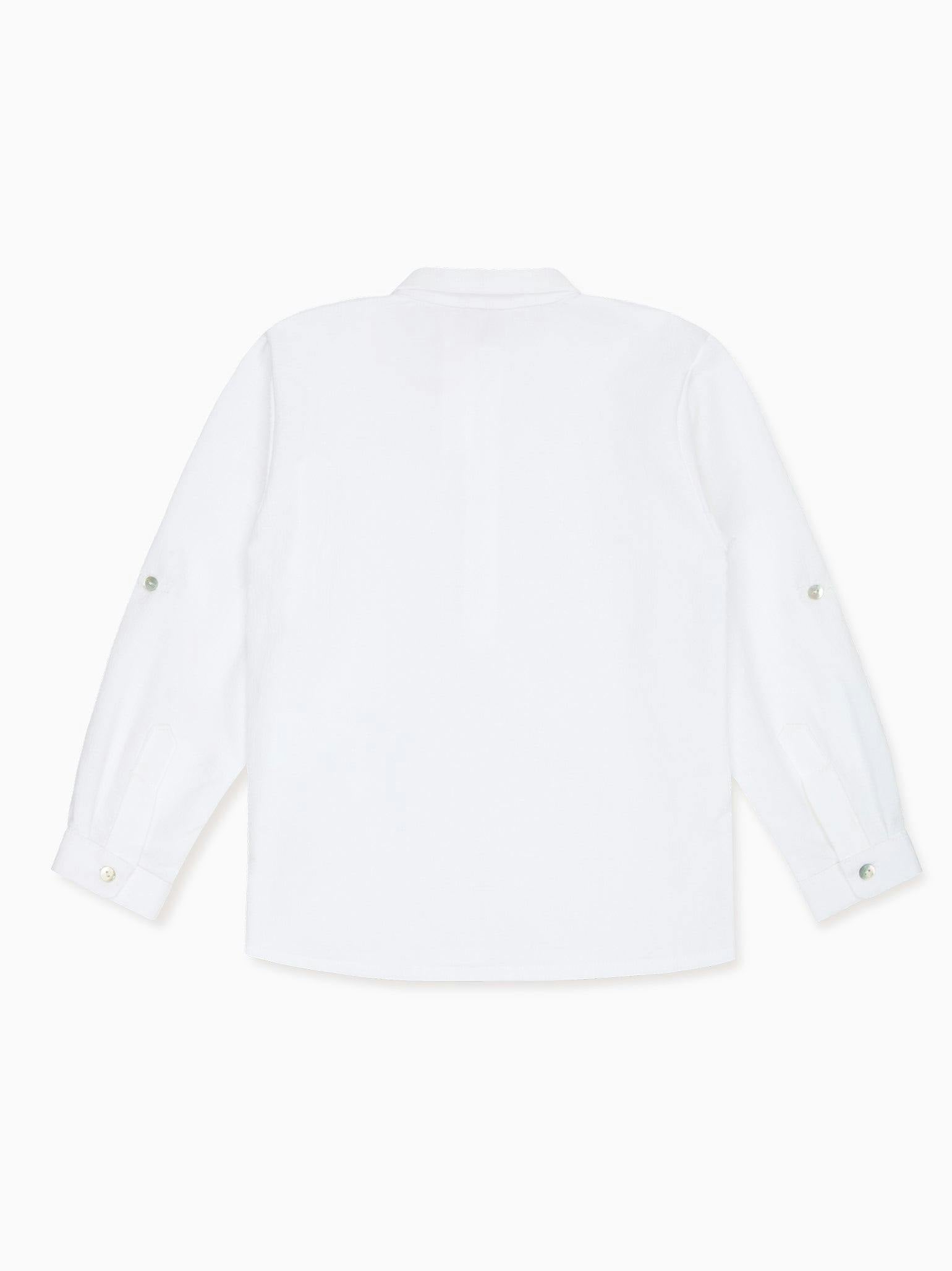White Gingham Miguel Long Sleeve Boy Shirt
