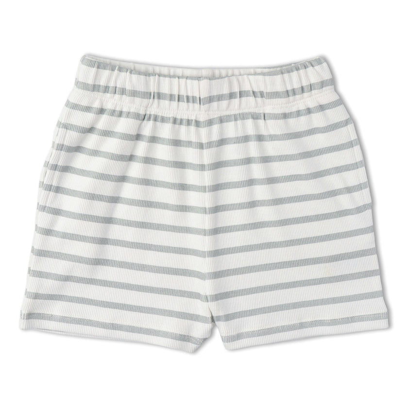 Organic Tank Top & Shorts Set - Fog Stripes