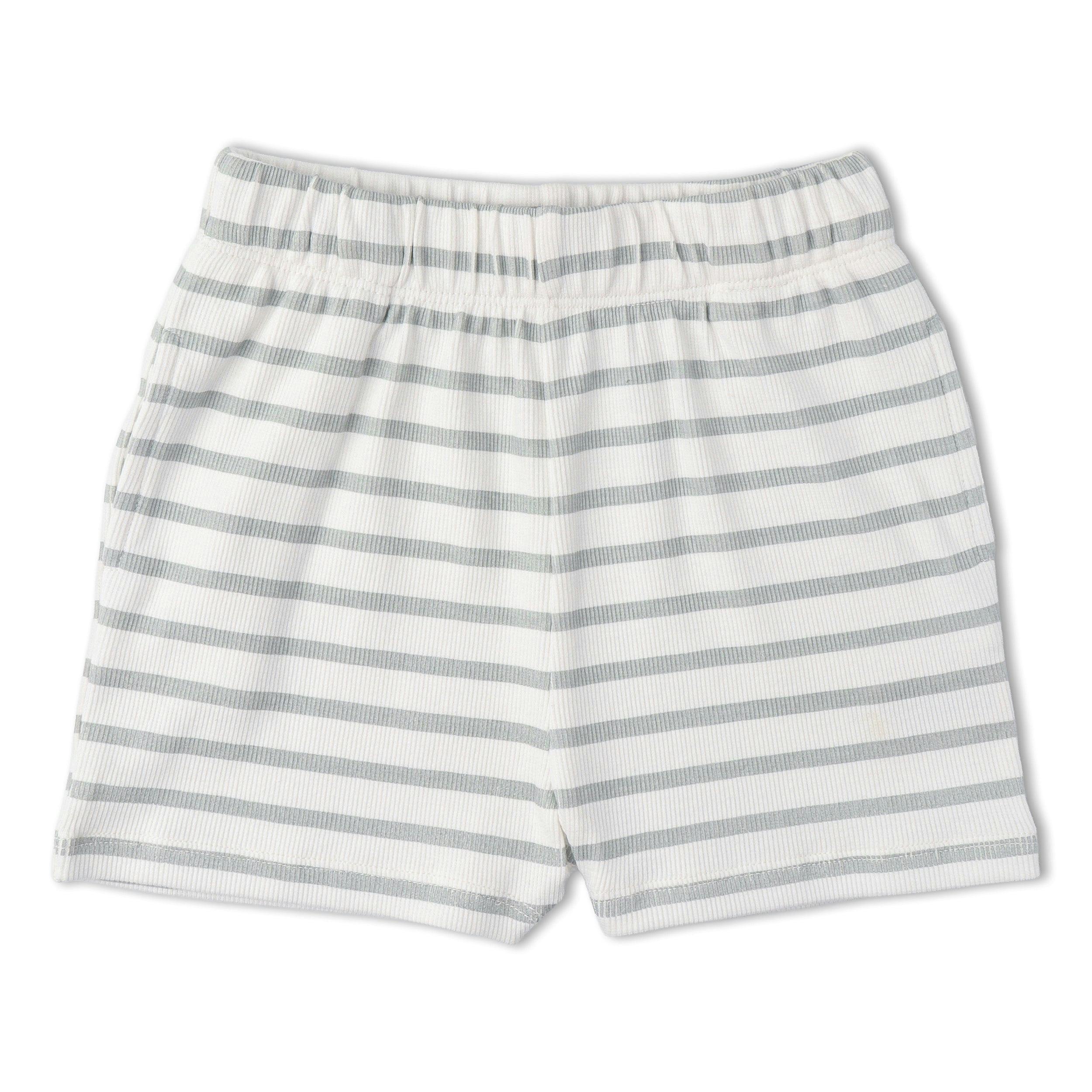 Organic Tank Top & Shorts Set - Fog Stripes