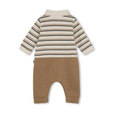 Beige Logo Baby One-Piece Set