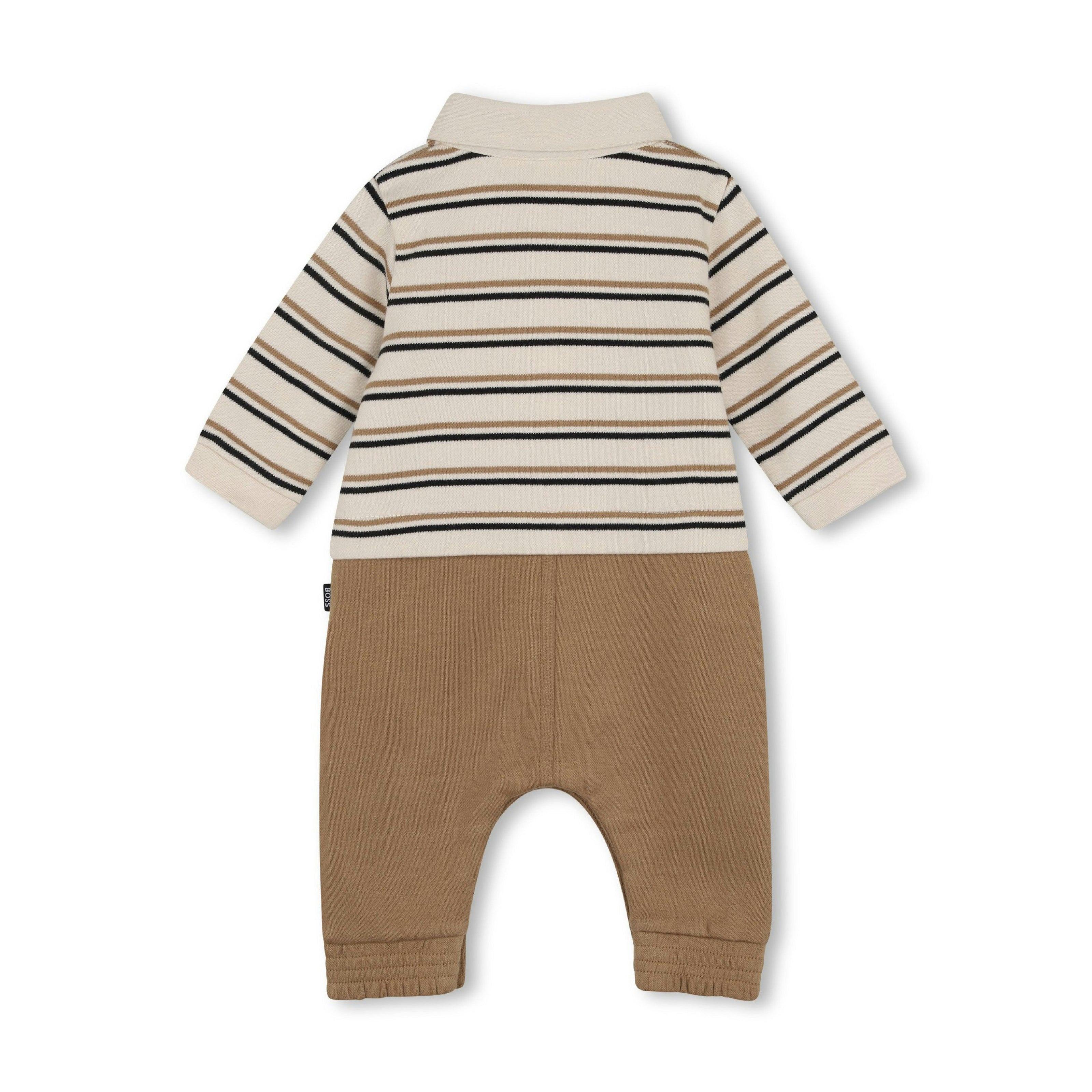Beige Logo Baby One-Piece Set