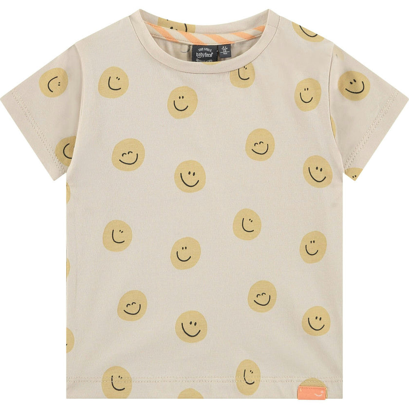 All Over Smiley Face Graphic Print T-Shirt
