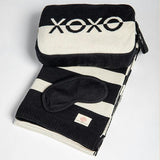 Xoxo Reversible Stripes Blanket Travel Set