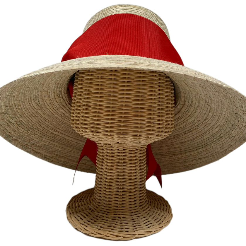 Wildflower Sun Hat (PreOrder Shipping June 15th) - Red Wide & Short Grosgrain Ribbon