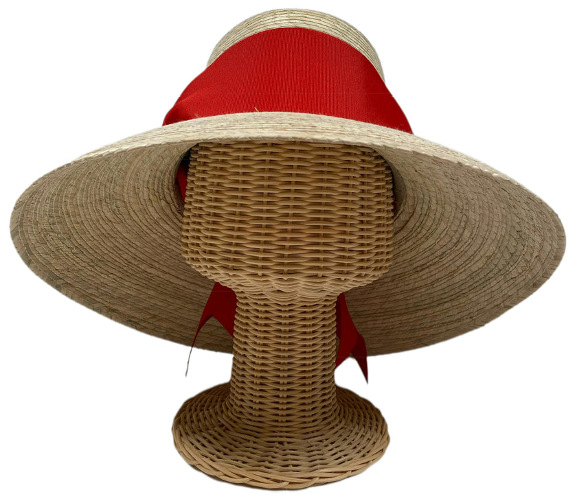 Wildflower Sun Hat (PreOrder Shipping June 15th) - Red Wide & Short Grosgrain Ribbon