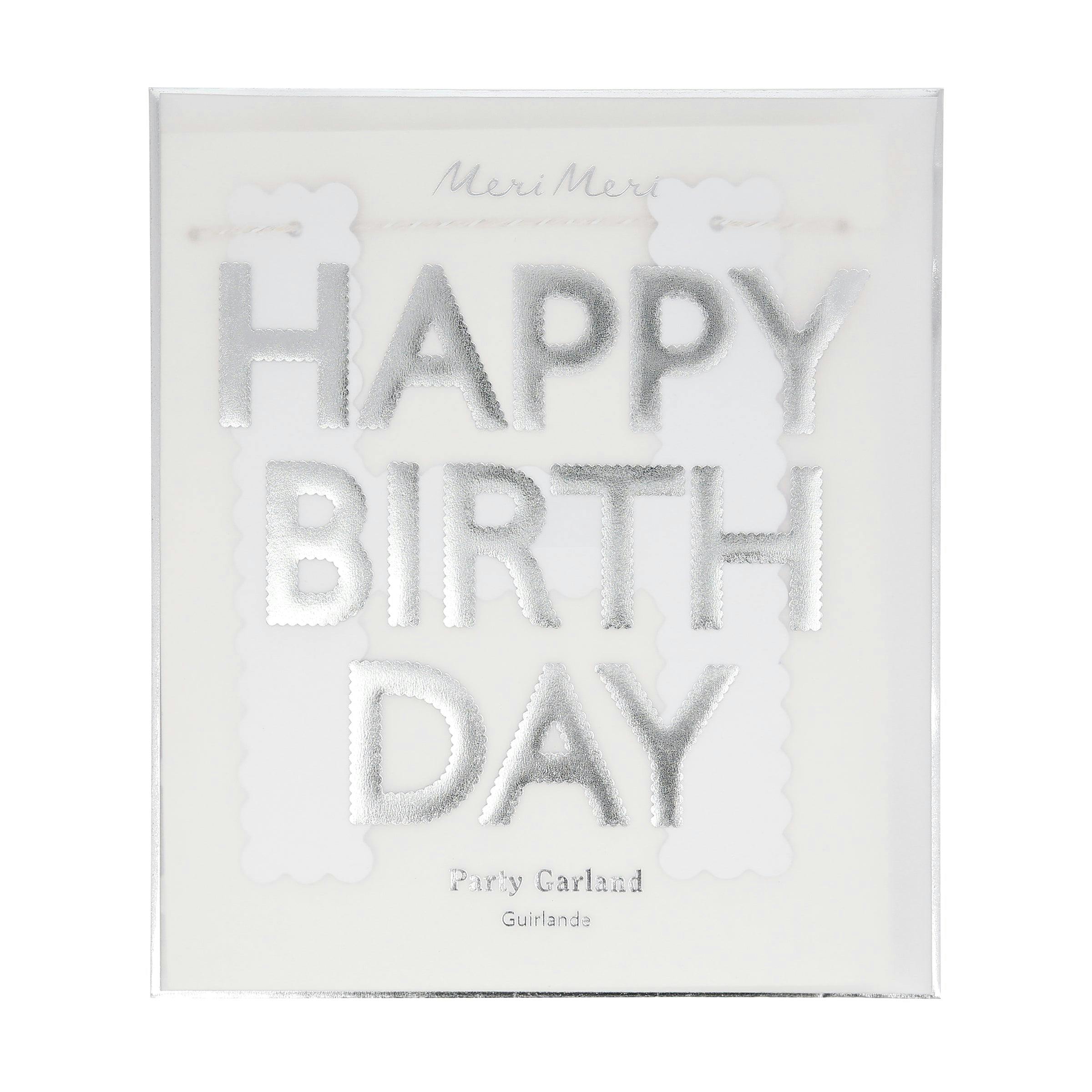 Silver Scallop Happy Birthday Garland