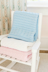 Cable Knit Blanket - White