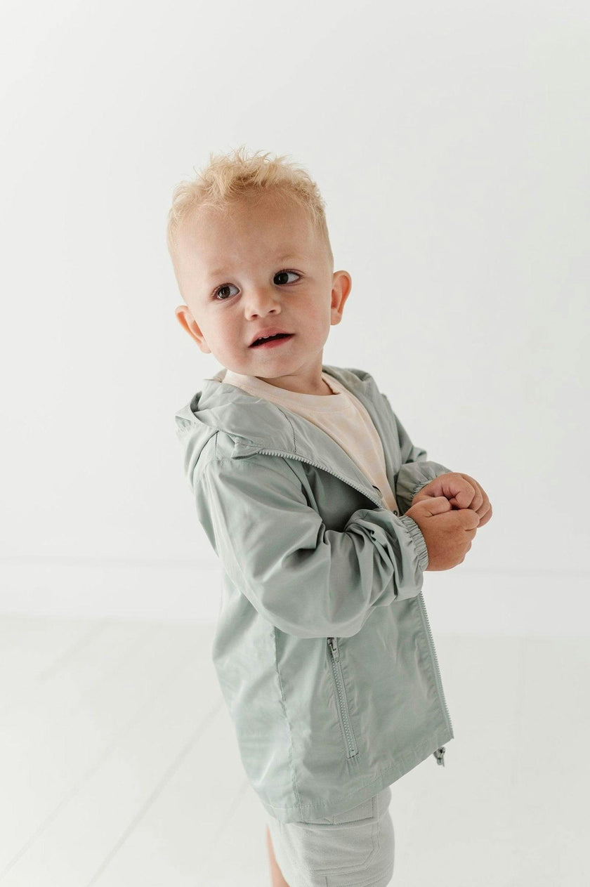 Light-weight Windbreaker in Aqua Grey