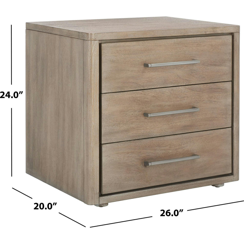 Rosey 3 Drawer Nightstand