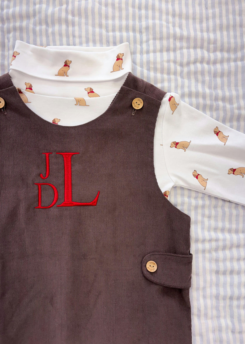 Button Tab John John - Chocolate Corduroy