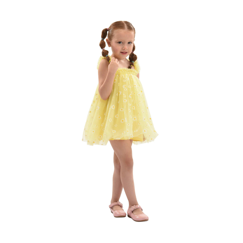 Yellow Solenne Daisy Ruffle Dress