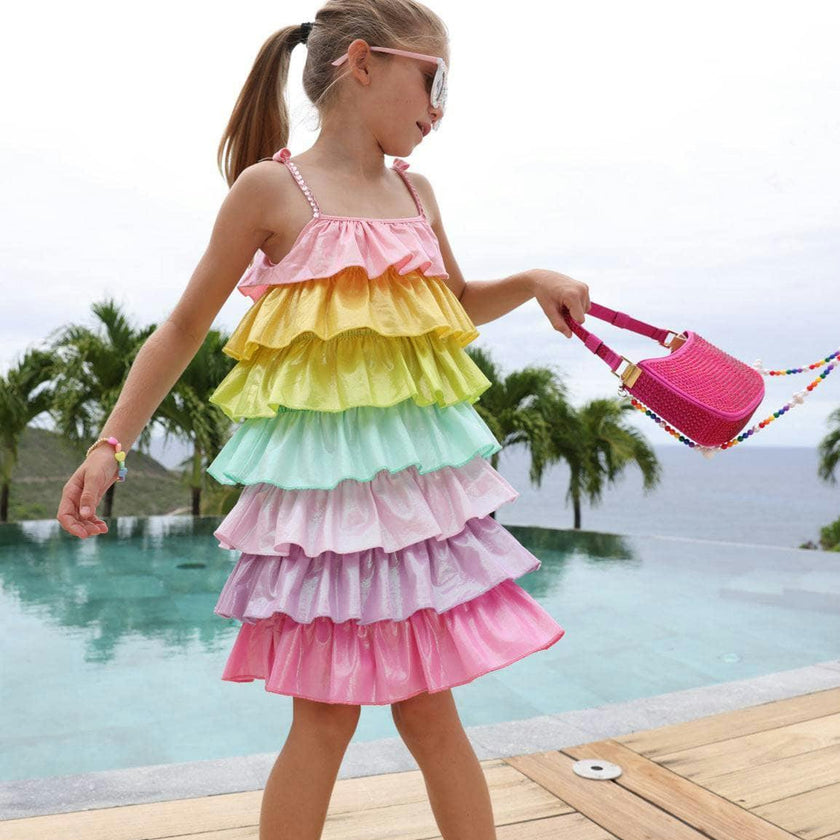 Rainbow Tiered Shimmer Dress