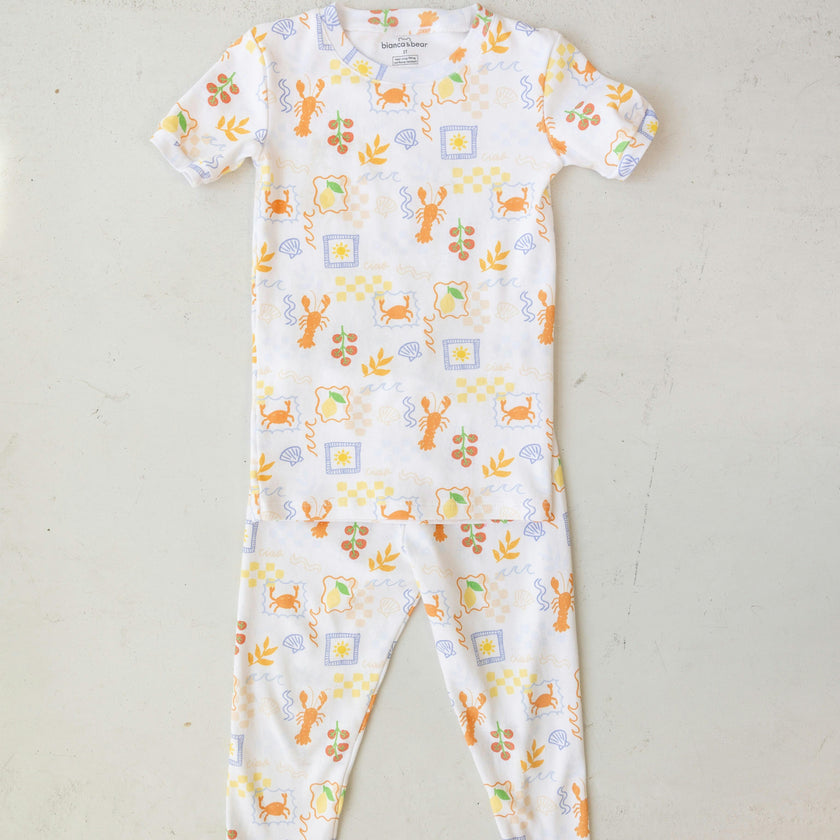 amalfi short sleeve long pant pajama set