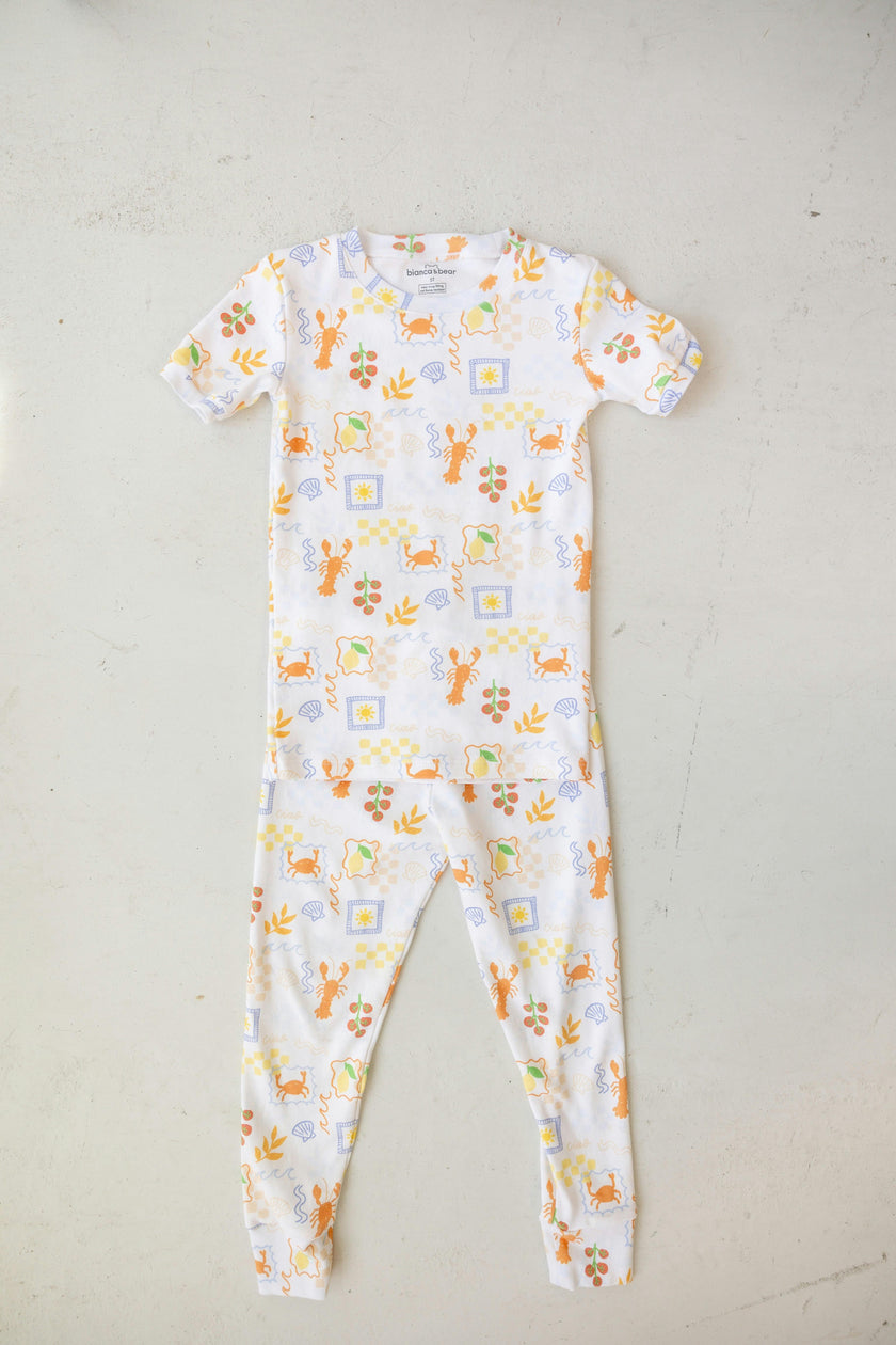 amalfi short sleeve long pant pajama set