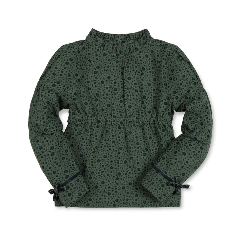 Organic Ruffle Neck Knit Top