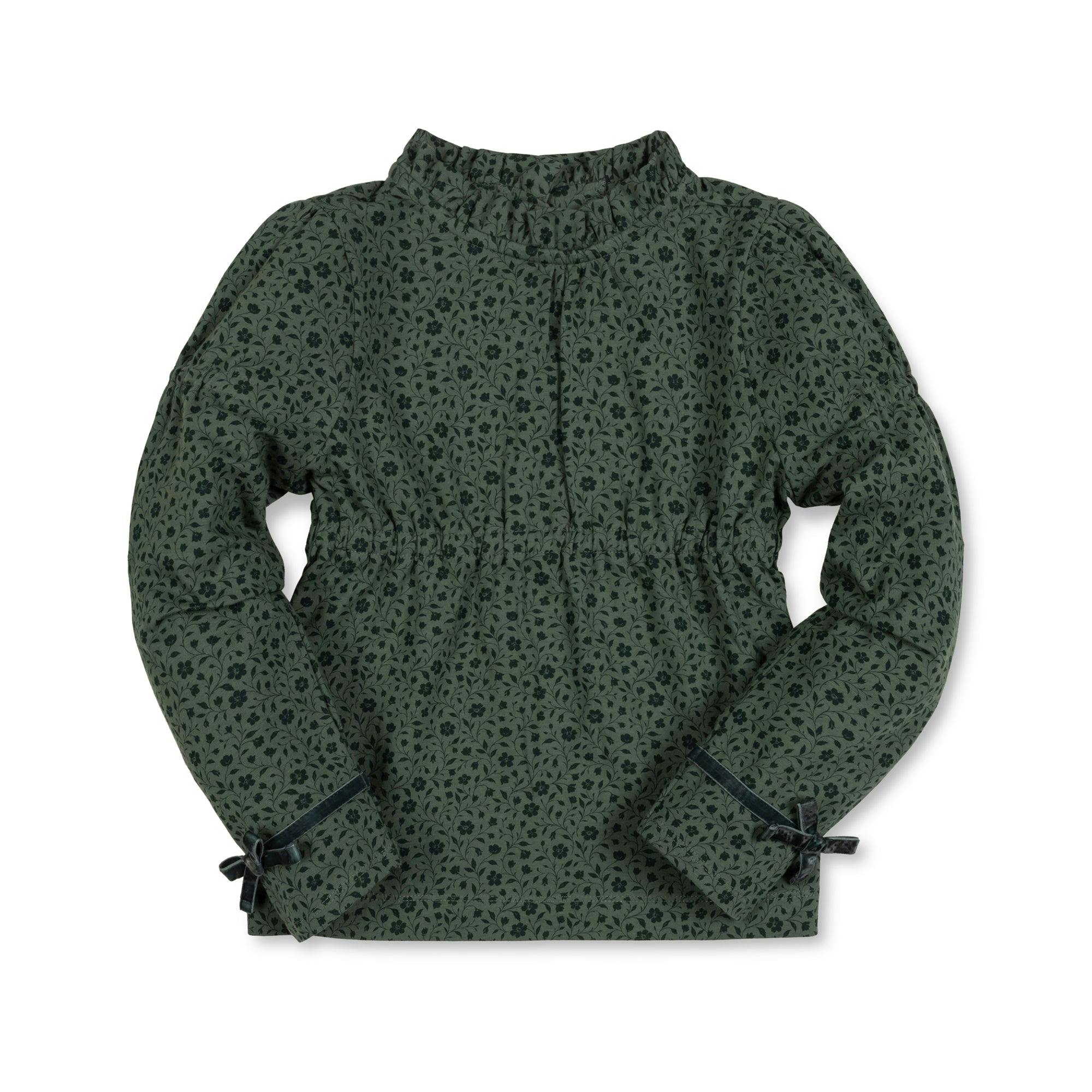 Organic Ruffle Neck Knit Top