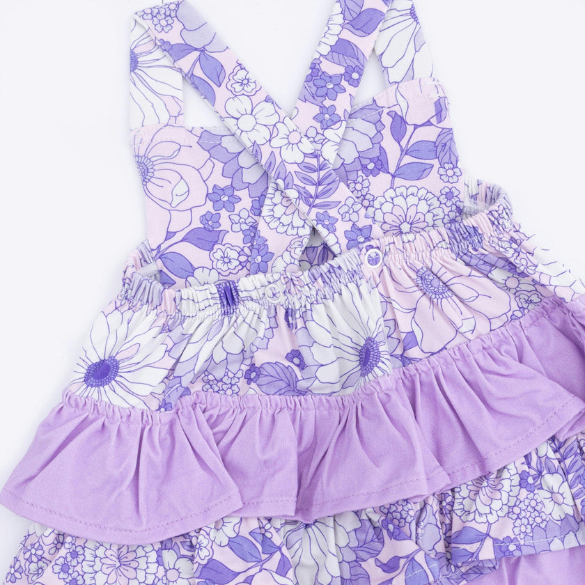 Lacy Lavender Floral - Ruffle Sunsuit