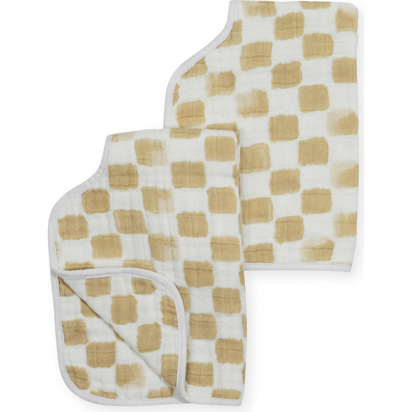Cotton Muslin Burp Cloth 2 Pack - Adobe Checker