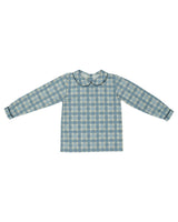 Piped Peter Pan Top in Marta Plaid